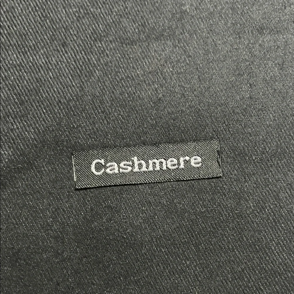 Black Cashmere Wool Blend Scarf with Fringe